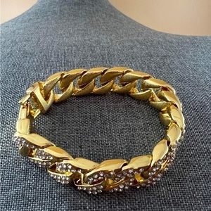 Miami Cuban Gold Plated Iced Out Cuban Link Bracelet Valentine's Day Gift